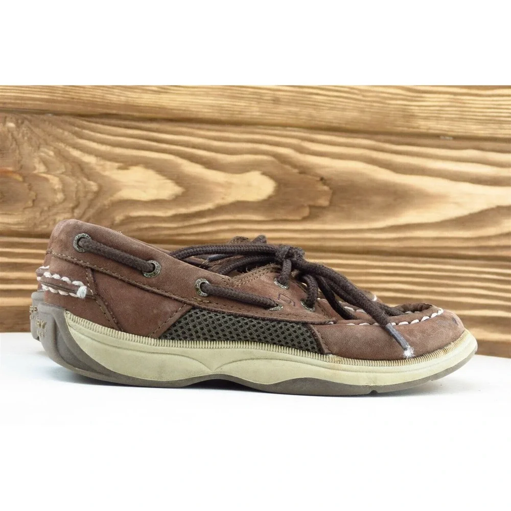 Sperry Top-Sider Toddler Boys 11‎ Medium Brown Boat Shoe Leather Interpid